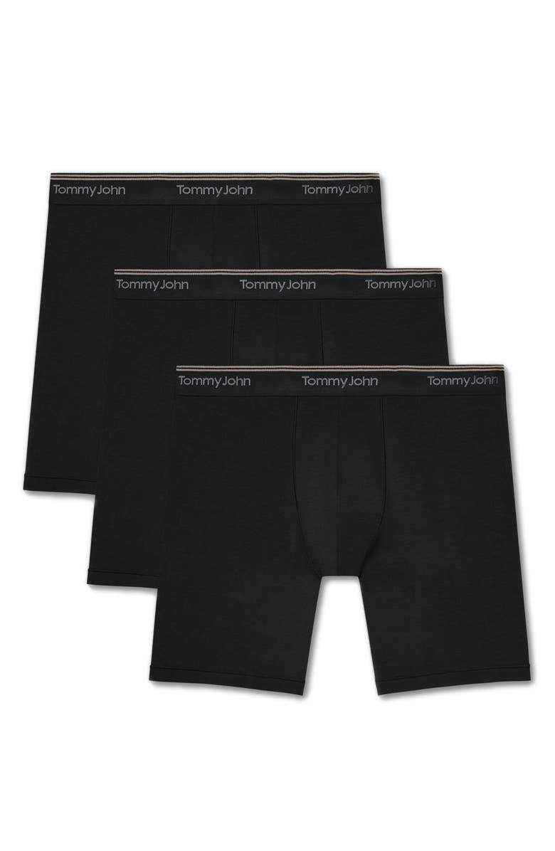 Tommy John 3-Pack Ultra Soft Flex Boxer Briefs, Alternate, color, Black Beauty 3 Pack