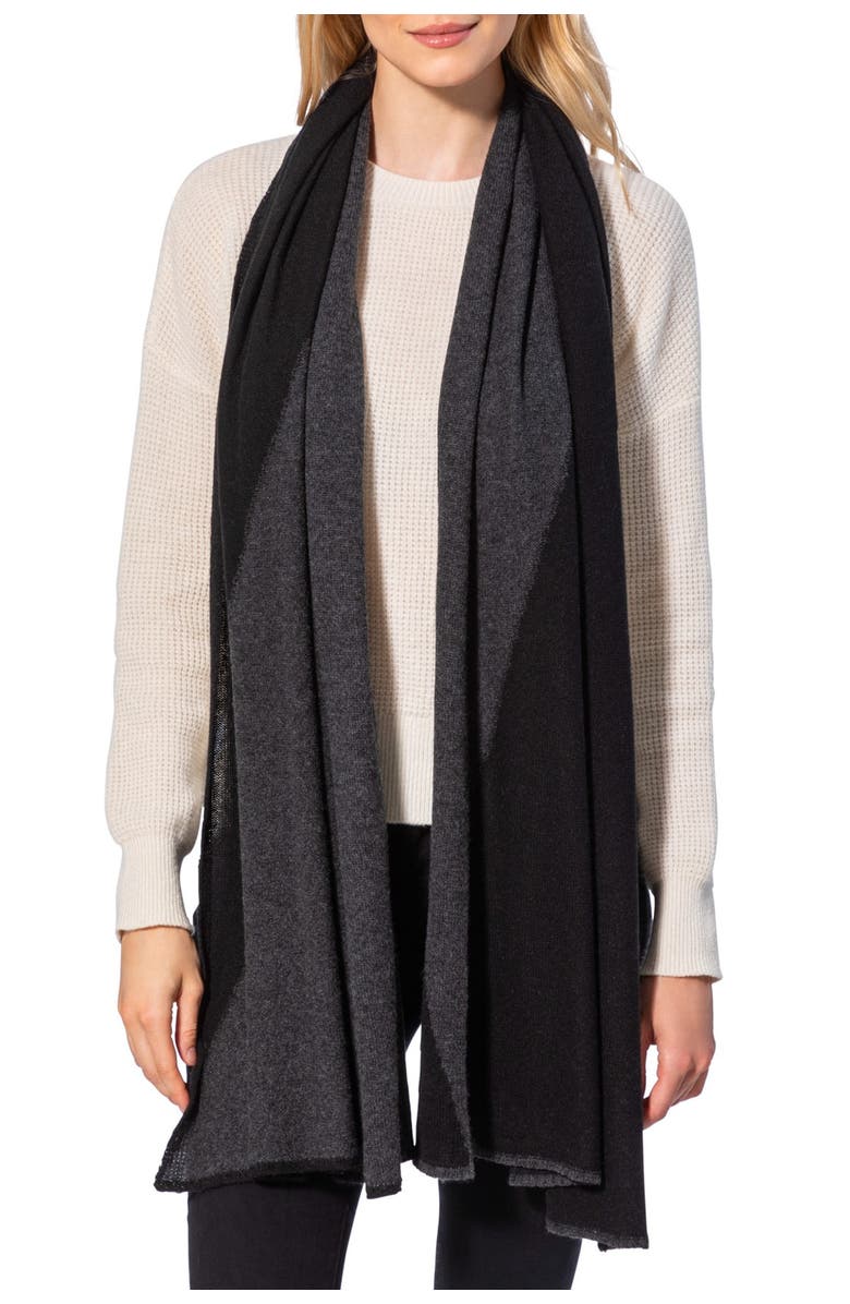 Amicale Cashmere Two-Tone Diagonal Wrap, Alternate, color, 