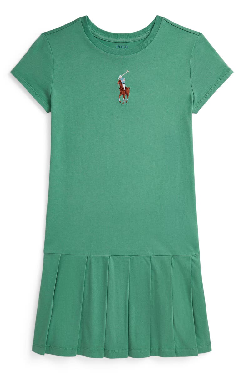 Polo Ralph Lauren Kids' Big Pony Pleated Drop Waist Dress, Main, color,
