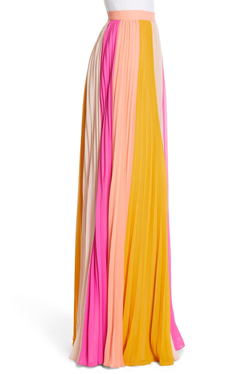 AMUR Abby Pleated Maxi Skirt, Alternate, color, 
