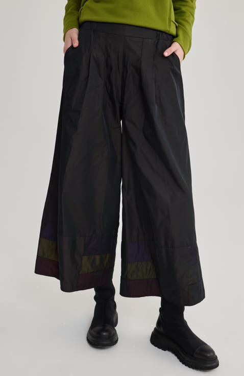 Olympia Taffeta Wide-leg Pants