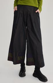 LUUKAA Olympia Taffeta Wide-leg Pants