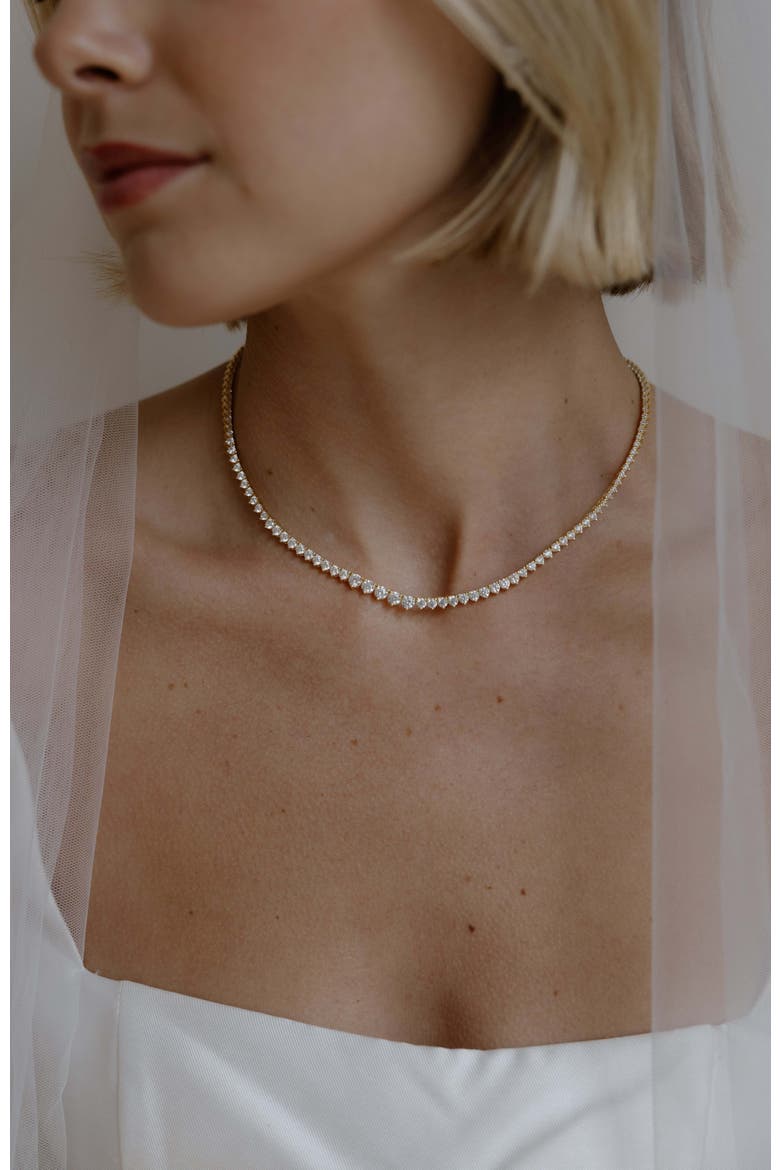 Mayfair Tennis Necklace, Alternate, color, Gold