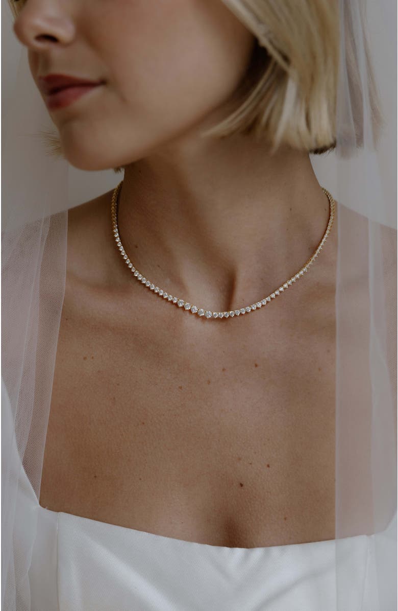Untamed Petals Mayfair Tennis Necklace, Alternate, color, Gold