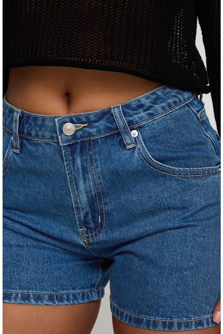 Saldana Denim Shorts, Alternate, color, MID BLUE DENIM