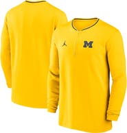 Jordan Brand Men's Jordan Brand Maize Michigan Wolverines 2024 Sideline Coach Performance Half-Zip Long Sleeve Top