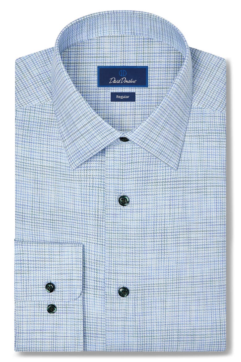 Regular Fit Check Dress Shirt, Main, color, BLUE/ GREEN