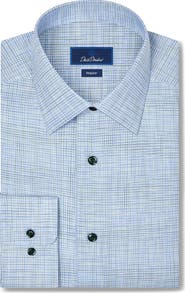 David Donahue Regular Fit Check Dress Shirt