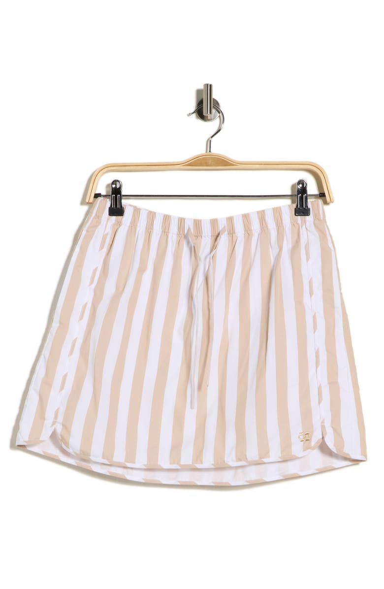 Simkhai Catherine Stripe Boxer Miniskirt, Main, color, Sand Stripe