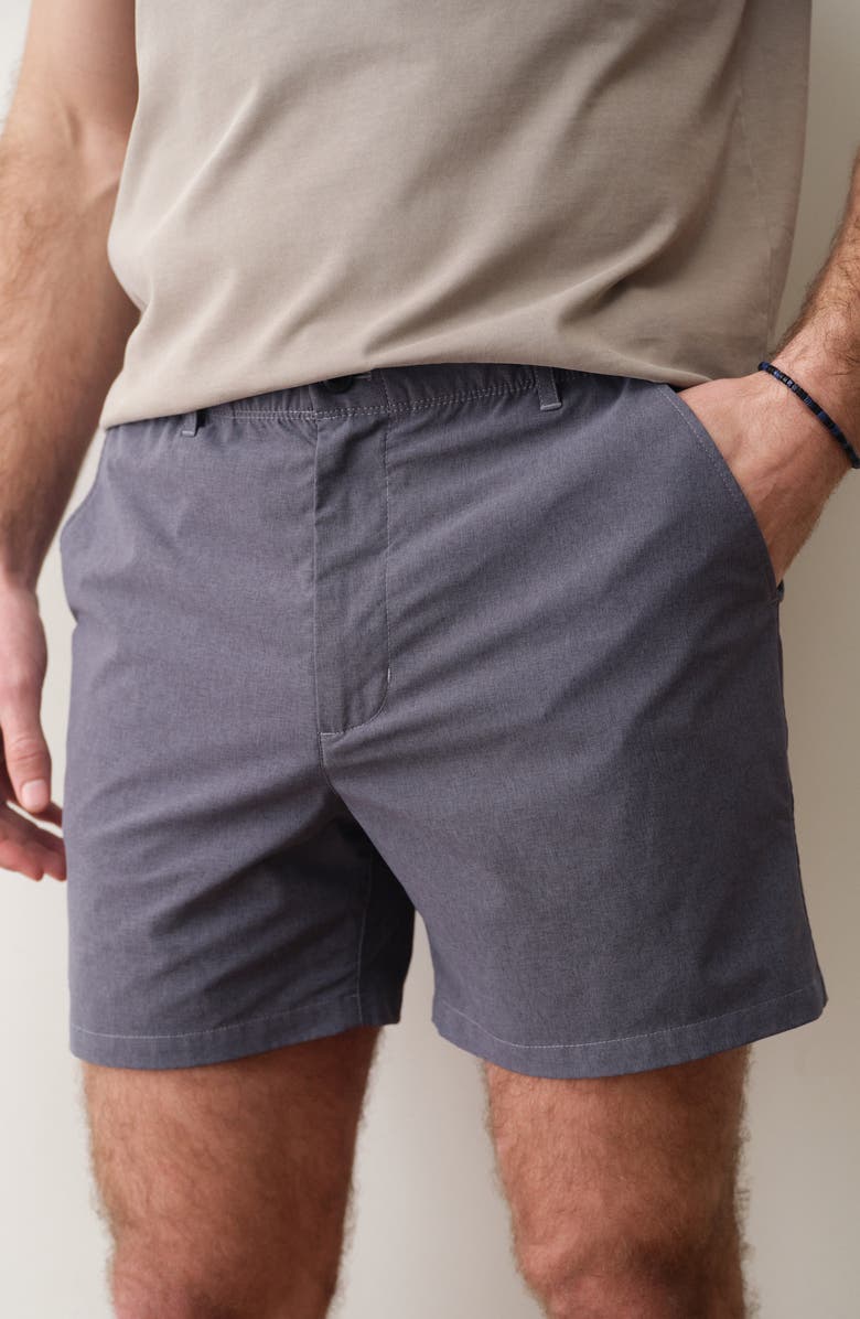 Marine Layer High Five 5-Inch Flat Front Chino Shorts, Alternate, color, Asphalt