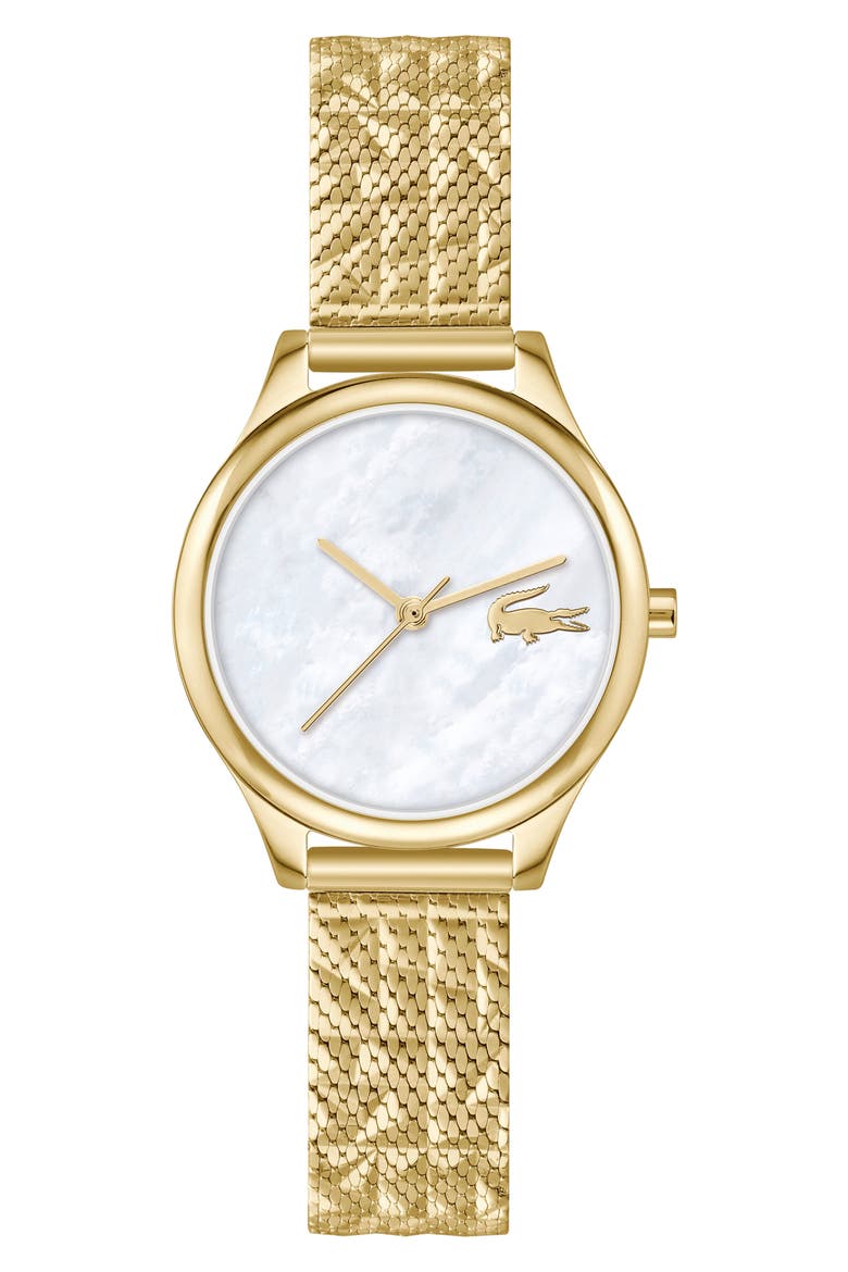 Mini Crocodelle Mesh Strap Watch, 28mm, Main, color, GOLD