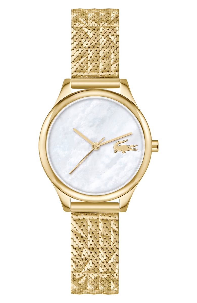 Lacoste Mini Crocodelle Mesh Strap Watch, 28mm, Main, color, 