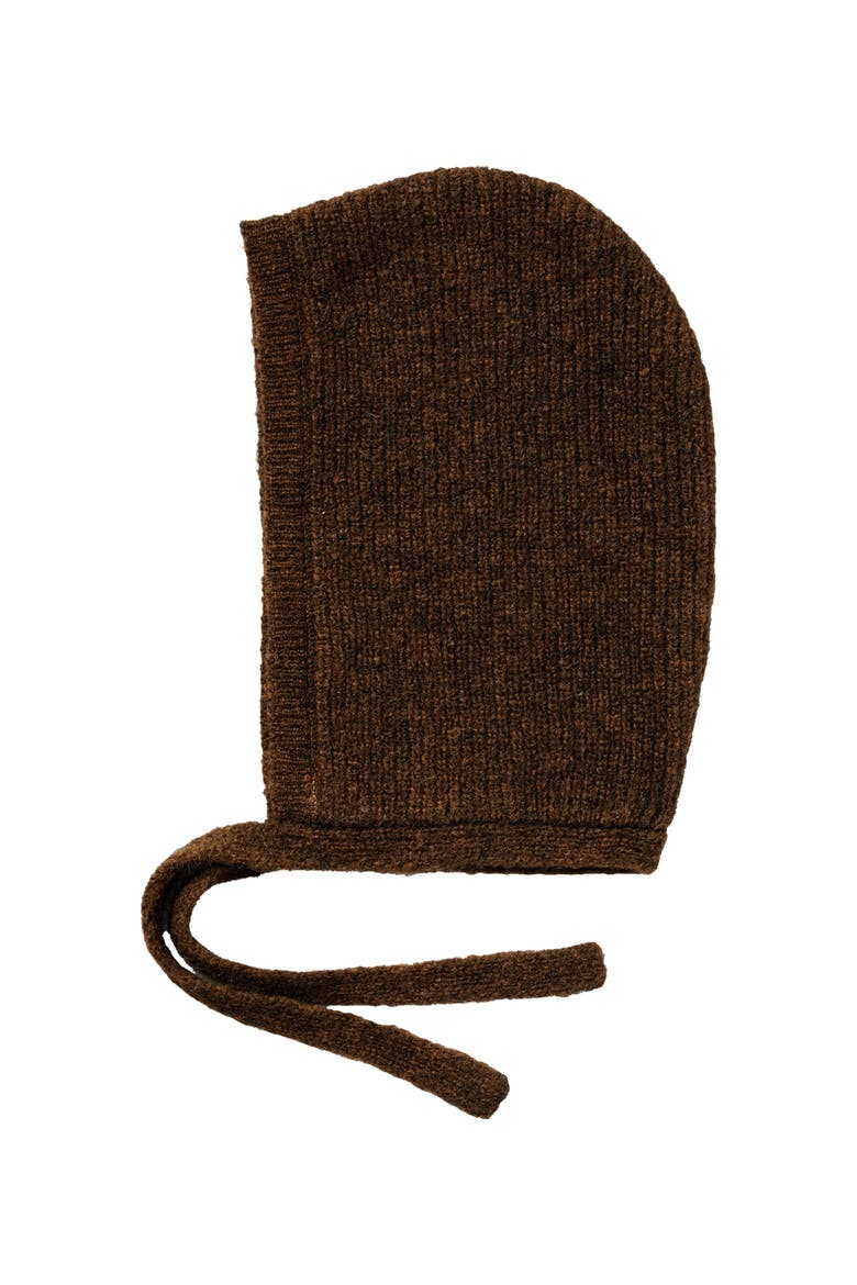 Upcycled Alpaca Wool Tie Balabonnet, Main, color, Chocolate Brown