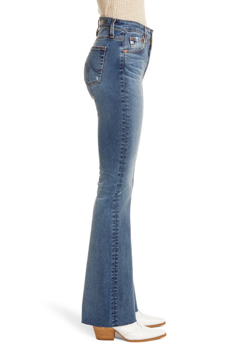 Farrah Fray Hem Bootcut Jeans, Alternate, color, 15 YEARS BRICKWALL