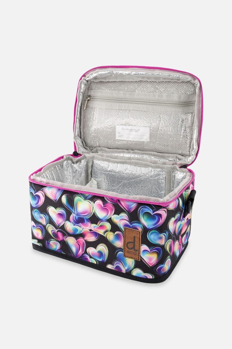 Hearts Charming Functional Spacious Lunch Box, Alternate, color, Black Printed with Hearts