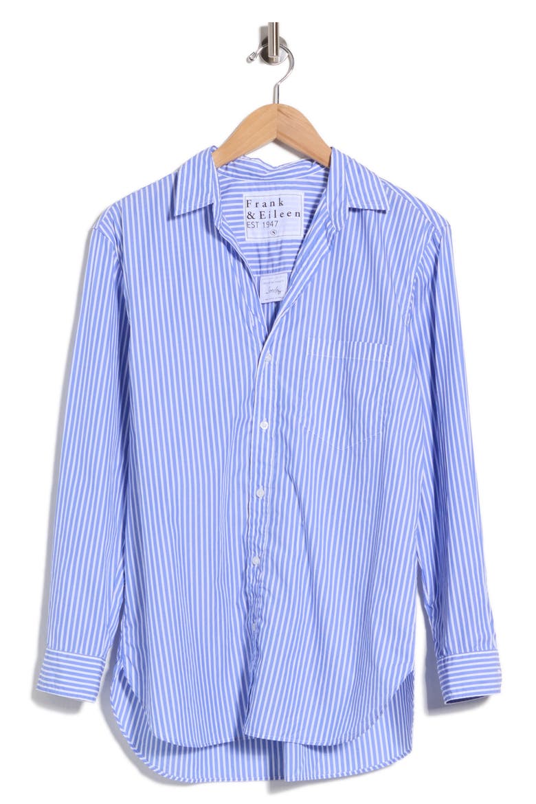 Joedy Striped Cotton Boyfriend Shirt, Main, color, BLUE STRIPE