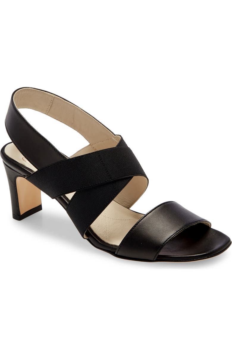 Amalfi by Rangoni Etty Sandal, Main, color, Black Baby Kid/Black Elastic