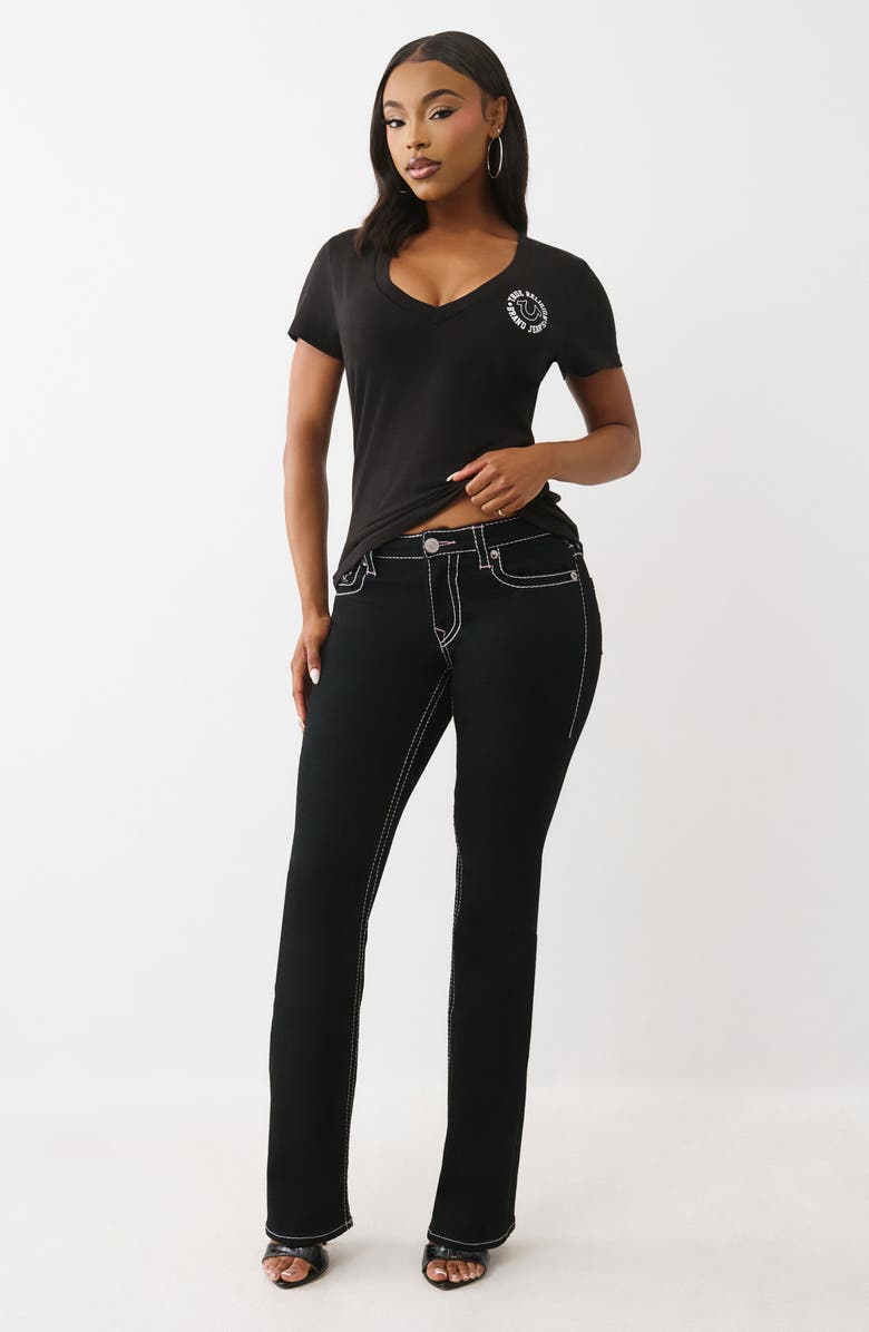 True Religion Crystal Horseshoe V-Neck T-Shirt, Alternate, color, 