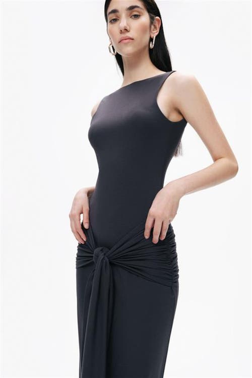 Nocturne Backless Maxi Dress In Anthracite