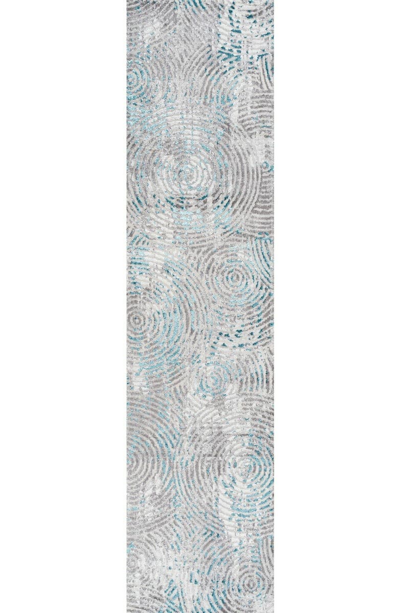 JONATHAN Y Timeworn Modern Abstract Area Rug, Alternate, color, Gray/Turquoise