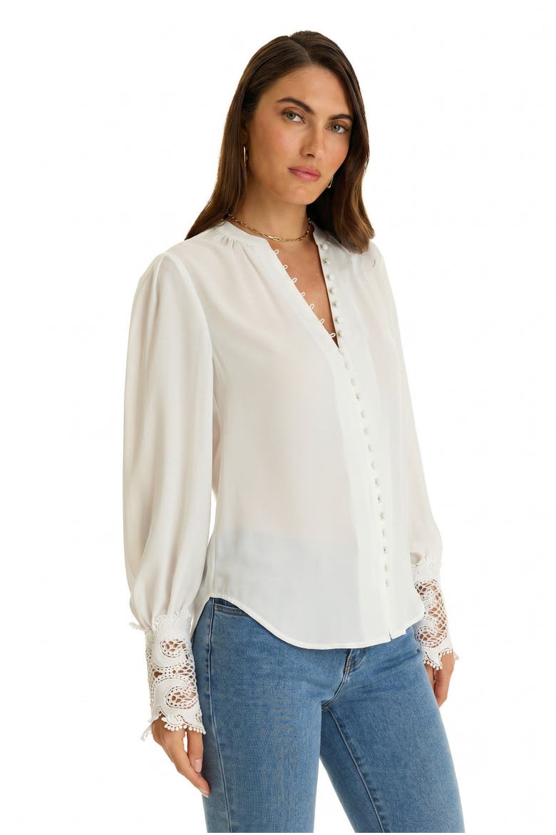 Blake Lace Sleeve Blouse, Alternate, color, White