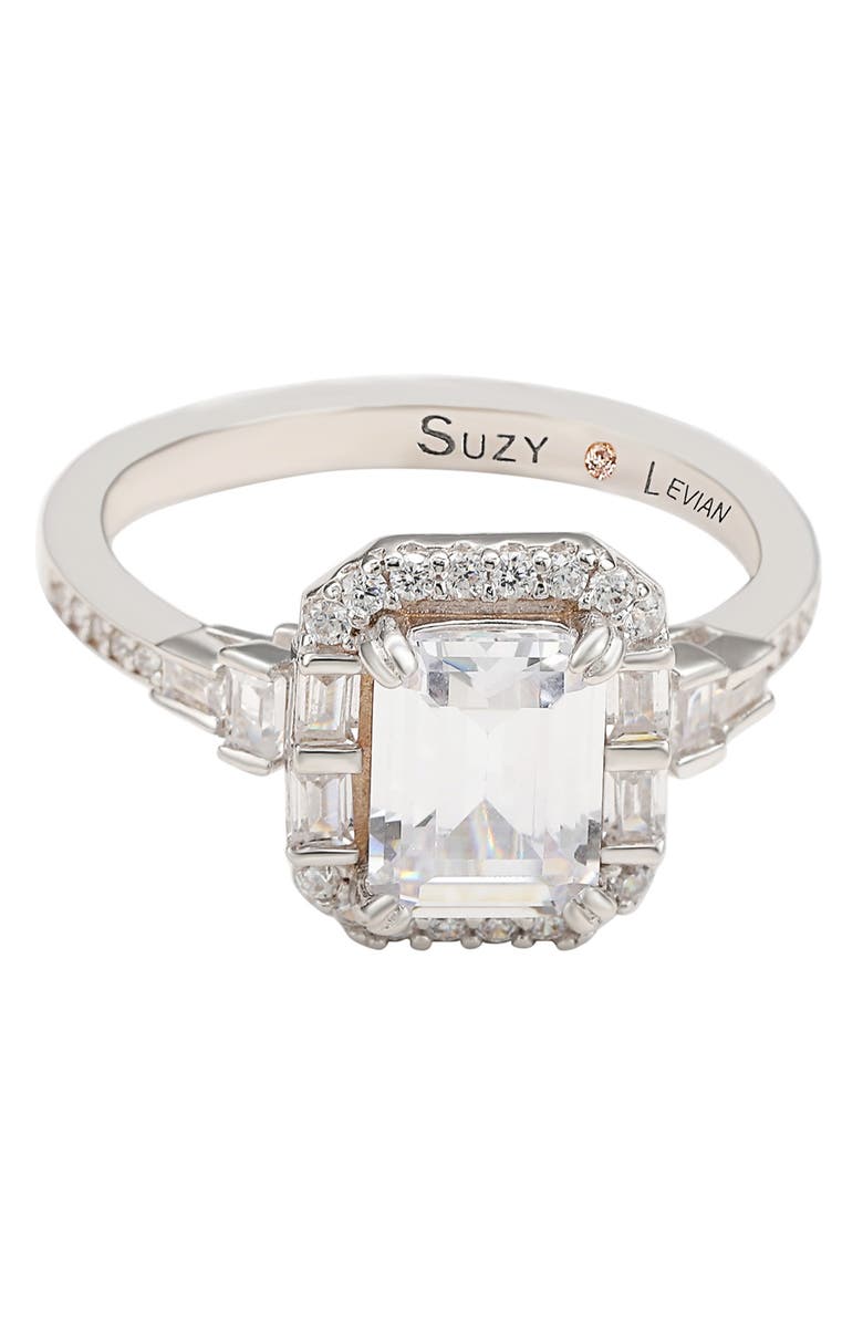 SUZY LEVIAN Sterling Silver Cubic Zirconia Ring, Alternate, color, White