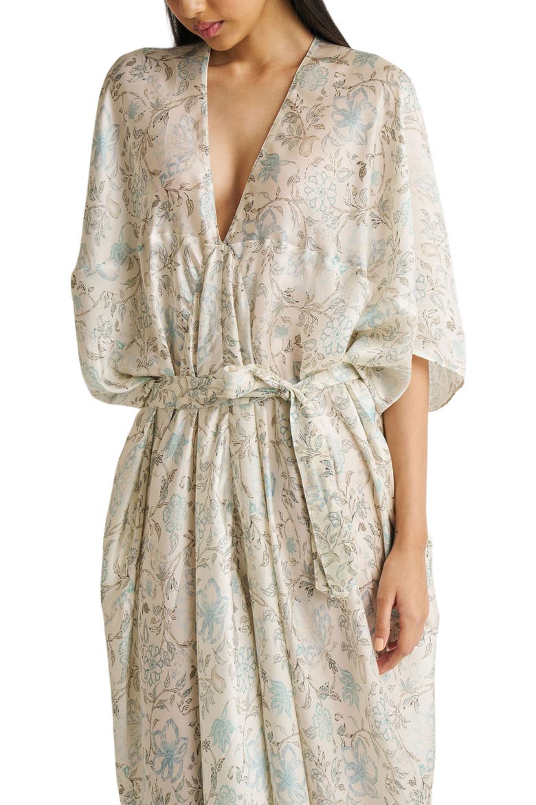 Silky Kaftan Dress, Alternate, color, Floral