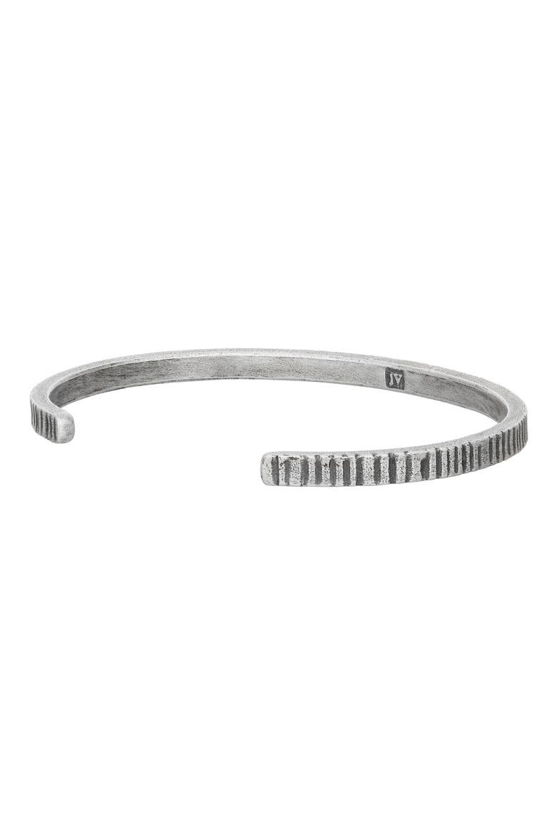 Men's Notched Cuff Bracelet, Alternate, color, SILVER