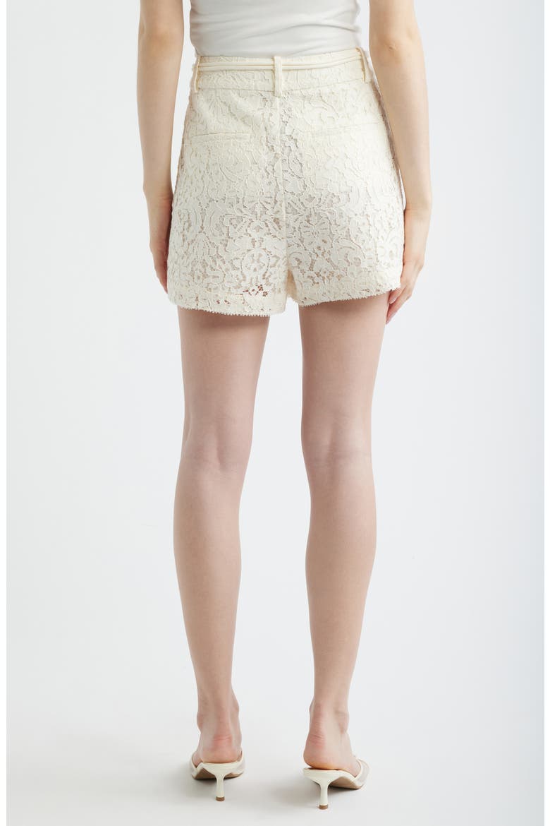 Lori Pleat Lace Shorts, Alternate, color, WHITE