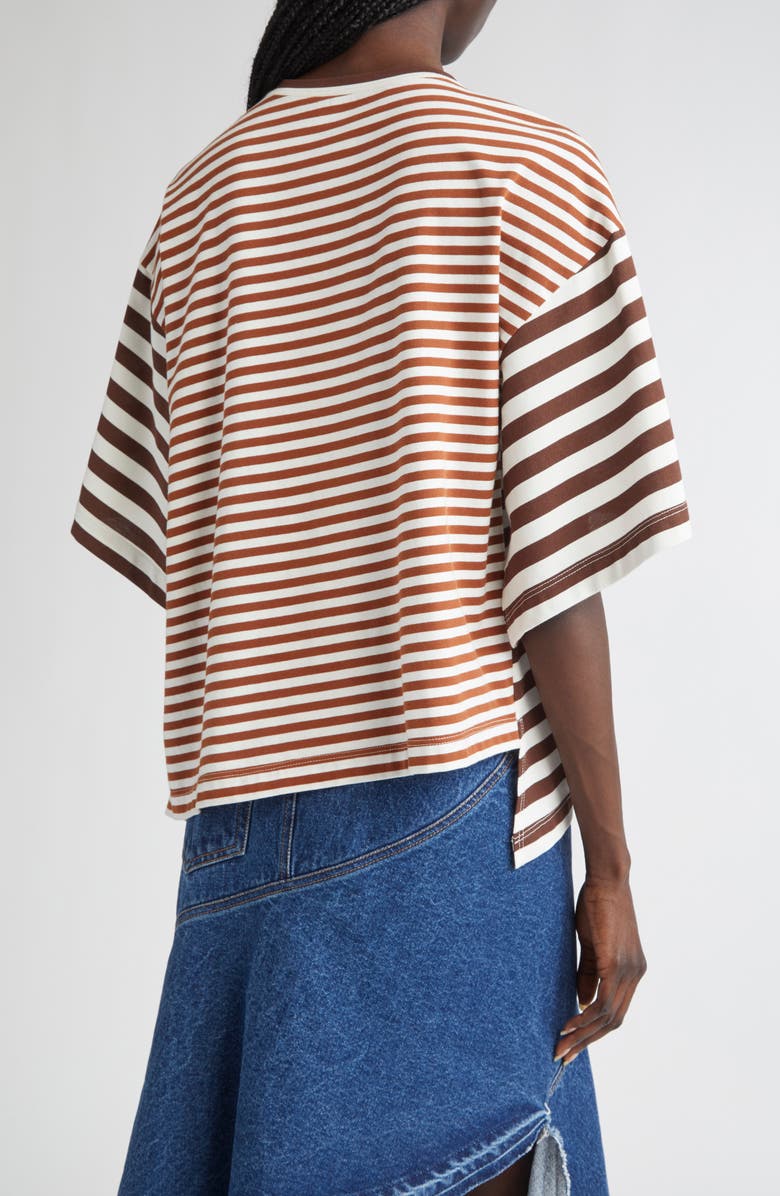 MONSE Asymmetric Twisted T-Shirt, Alternate, color, Umber