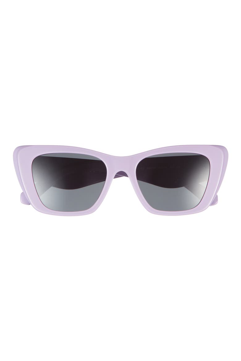 52mm Cat Eye Sunglasses, Main, color, PURPLE / GREY