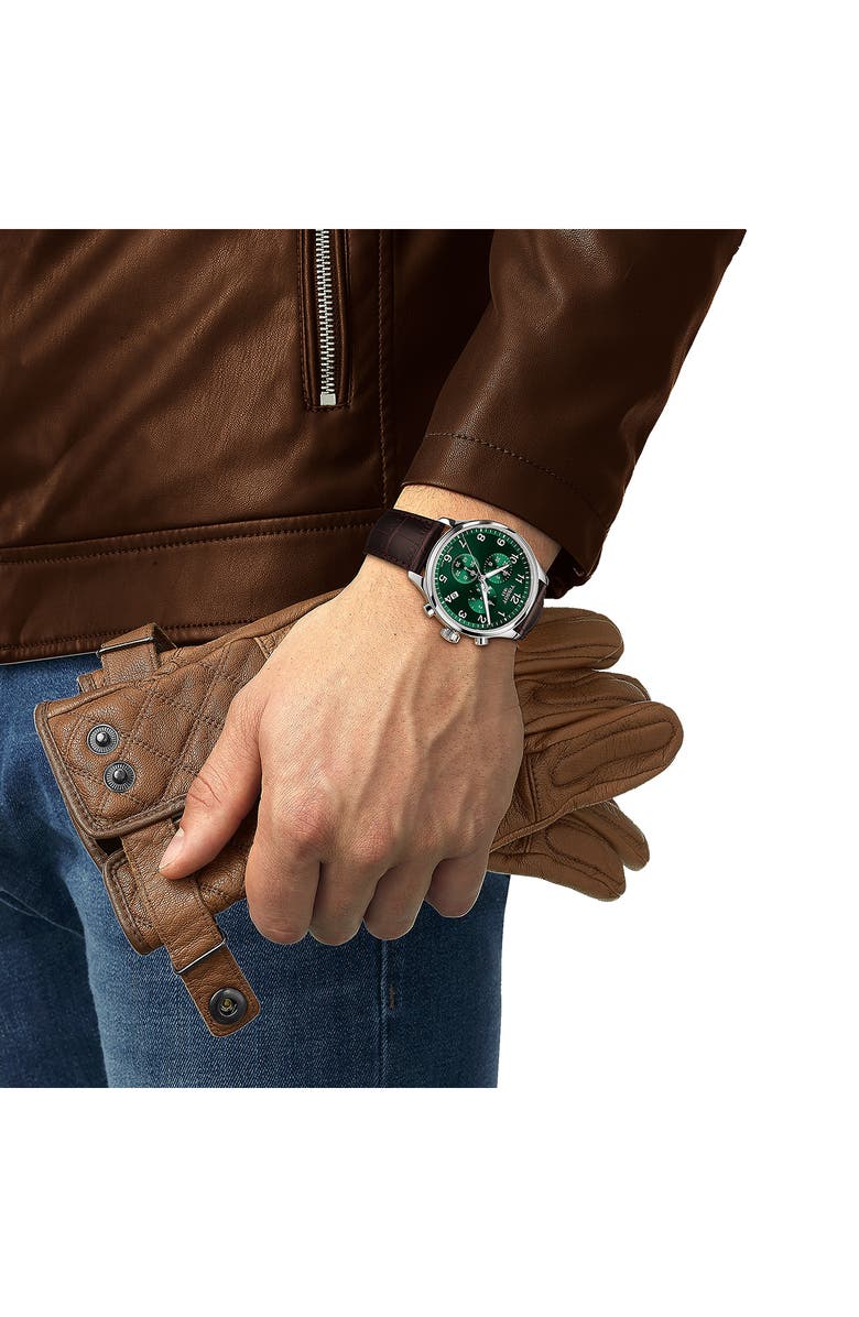 Tissot Chrono XL Chronograph Leather Strap Watch, 45mm, Alternate, color, Brown