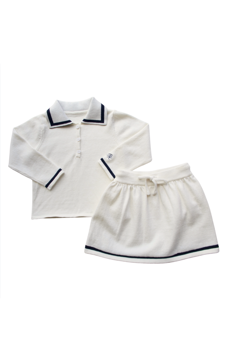 Little Paper Kids Billie Sweater Skirt, Main, color, Off White / Navy