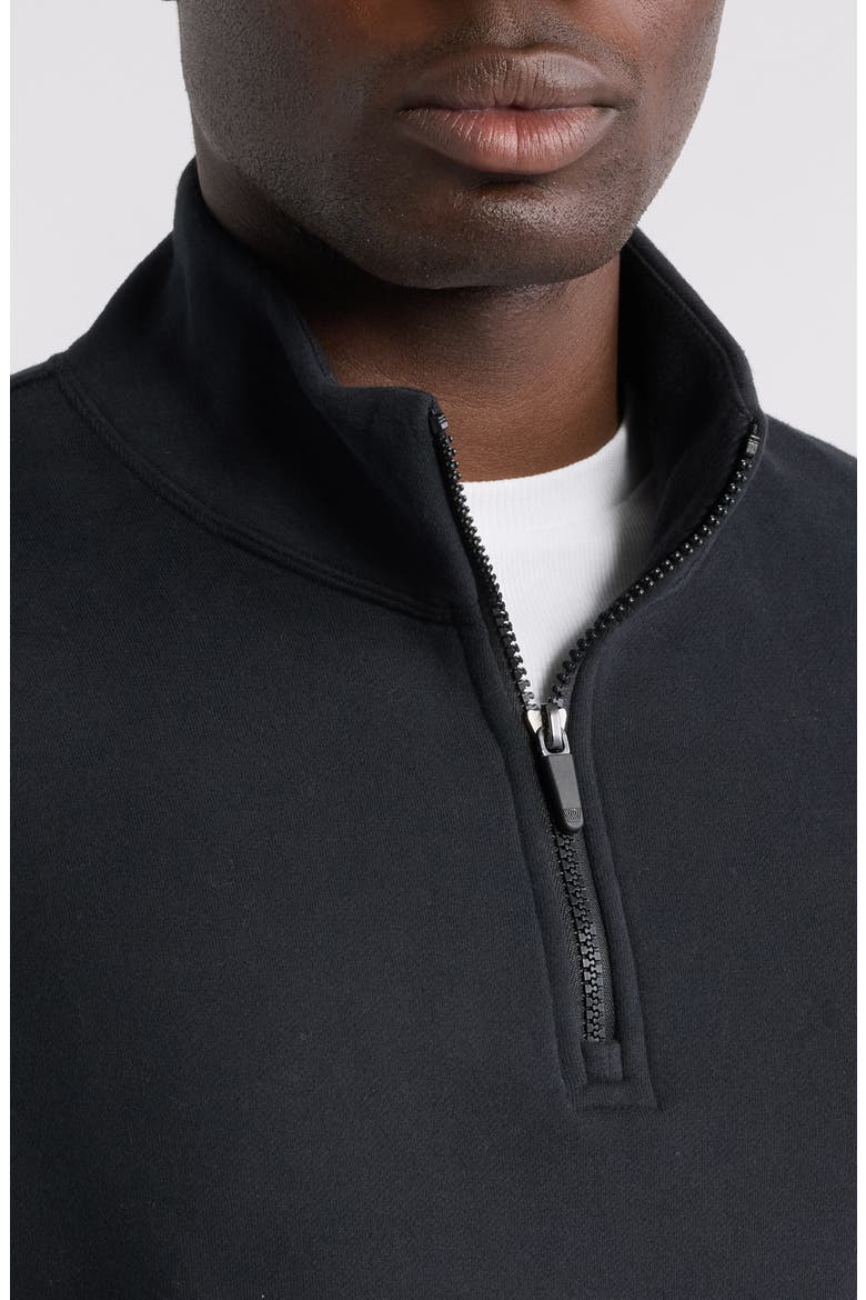 Ace Cotton Blend French Terry Half Zip Pullover, Alternate, color, TRUE BLACK