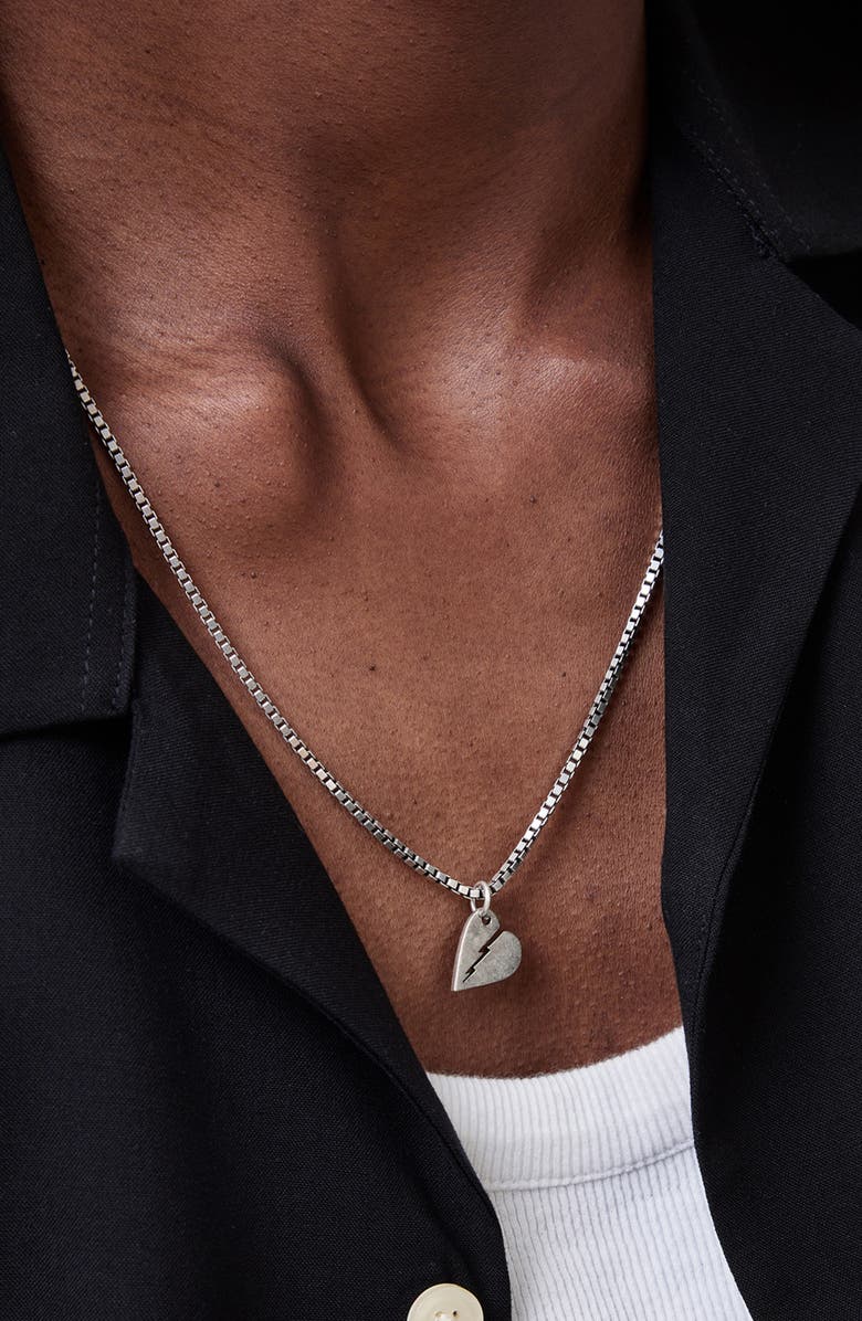 AllSaints Men's Heart Pendant Necklace, Alternate, color, 