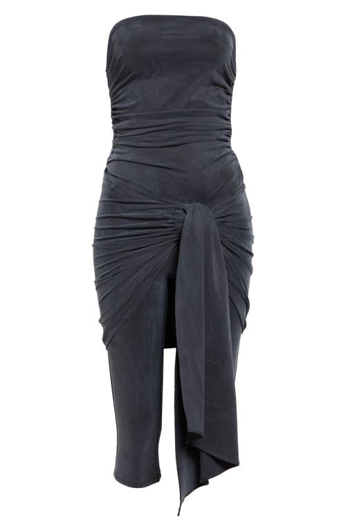 Alexander Wang Vintage Effect Stretch Jumpsuit With Knot Detail In Grey