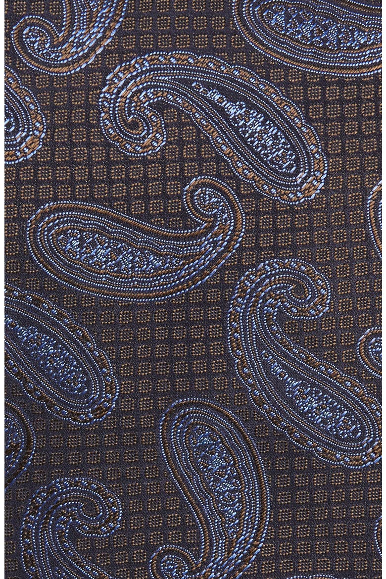 Paisley Silk Tie, Alternate, color, BROWN