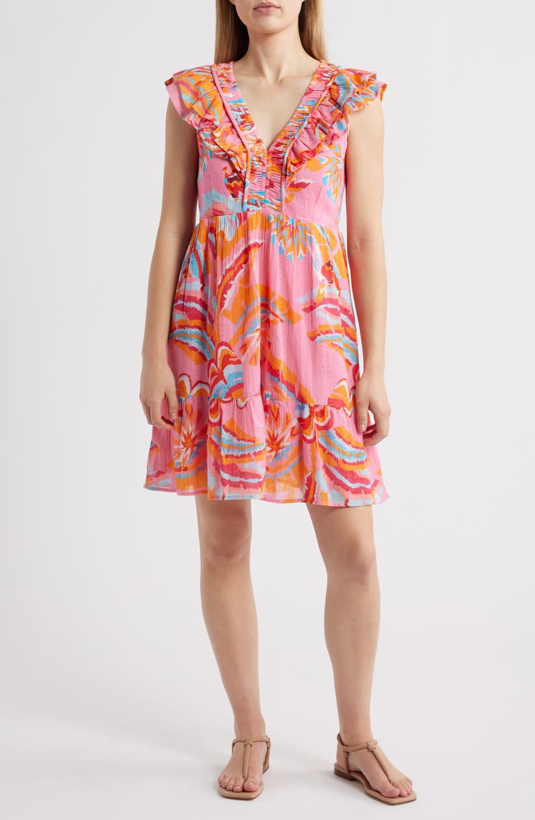 Hatley Blooming Palms Zoe Cotton Blend Dress, Main, color,