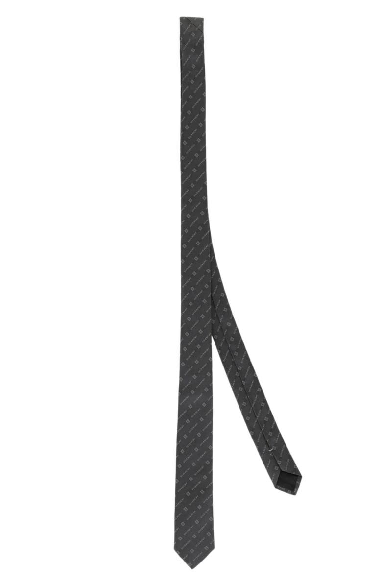 Givenchy Navy Tonal Diagonal Logo Silk Tie
