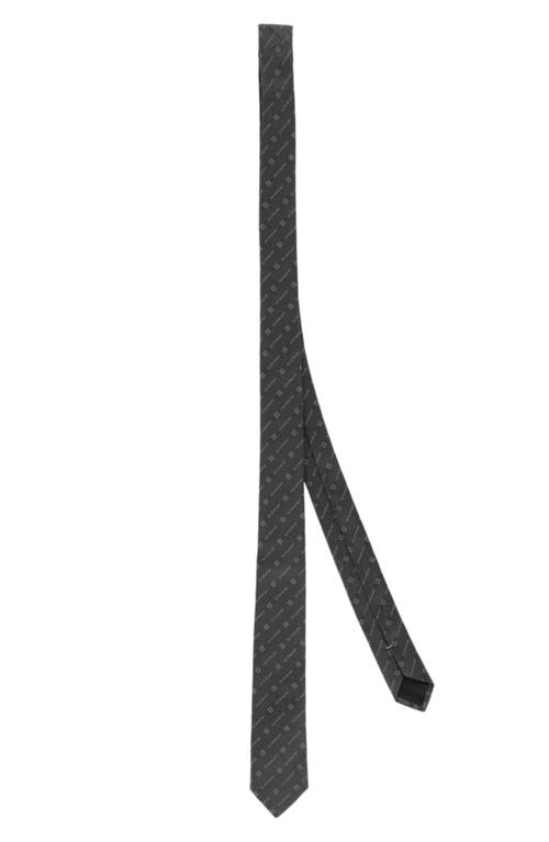 Givenchy Diagonal Logo Jacquard Silk Tie In Gray