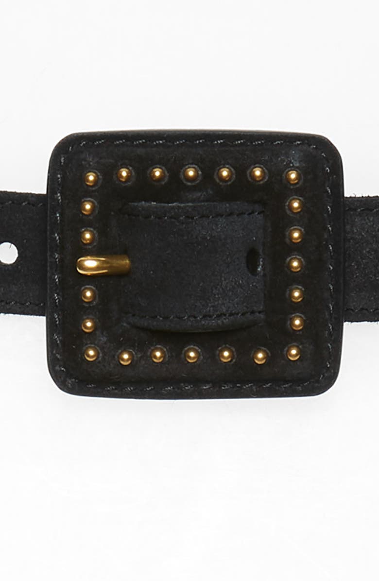 Saint Laurent Mixed Studs Suede Belt, Alternate, color, 