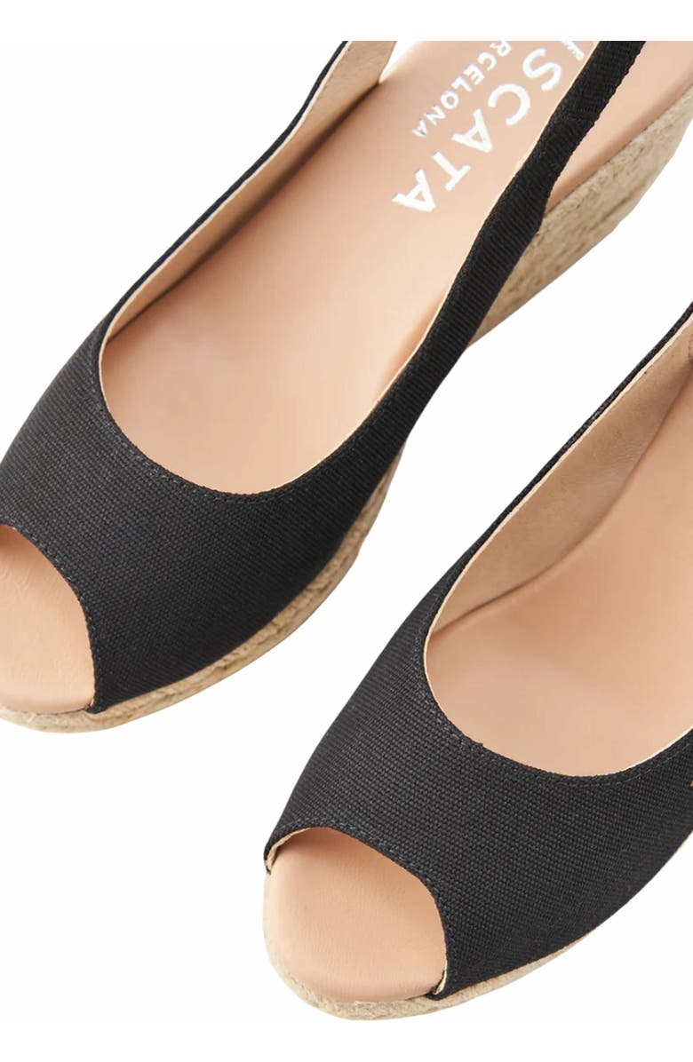 VISCATA Gavina Canvas Espadrille Sandal Wedges, Alternate, color, Black