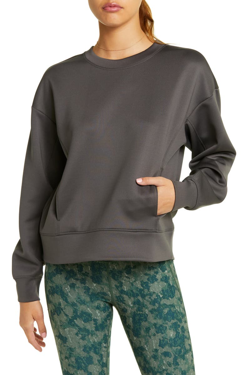 Zella Luxe Pocket Sweatshirt, Main, color, 