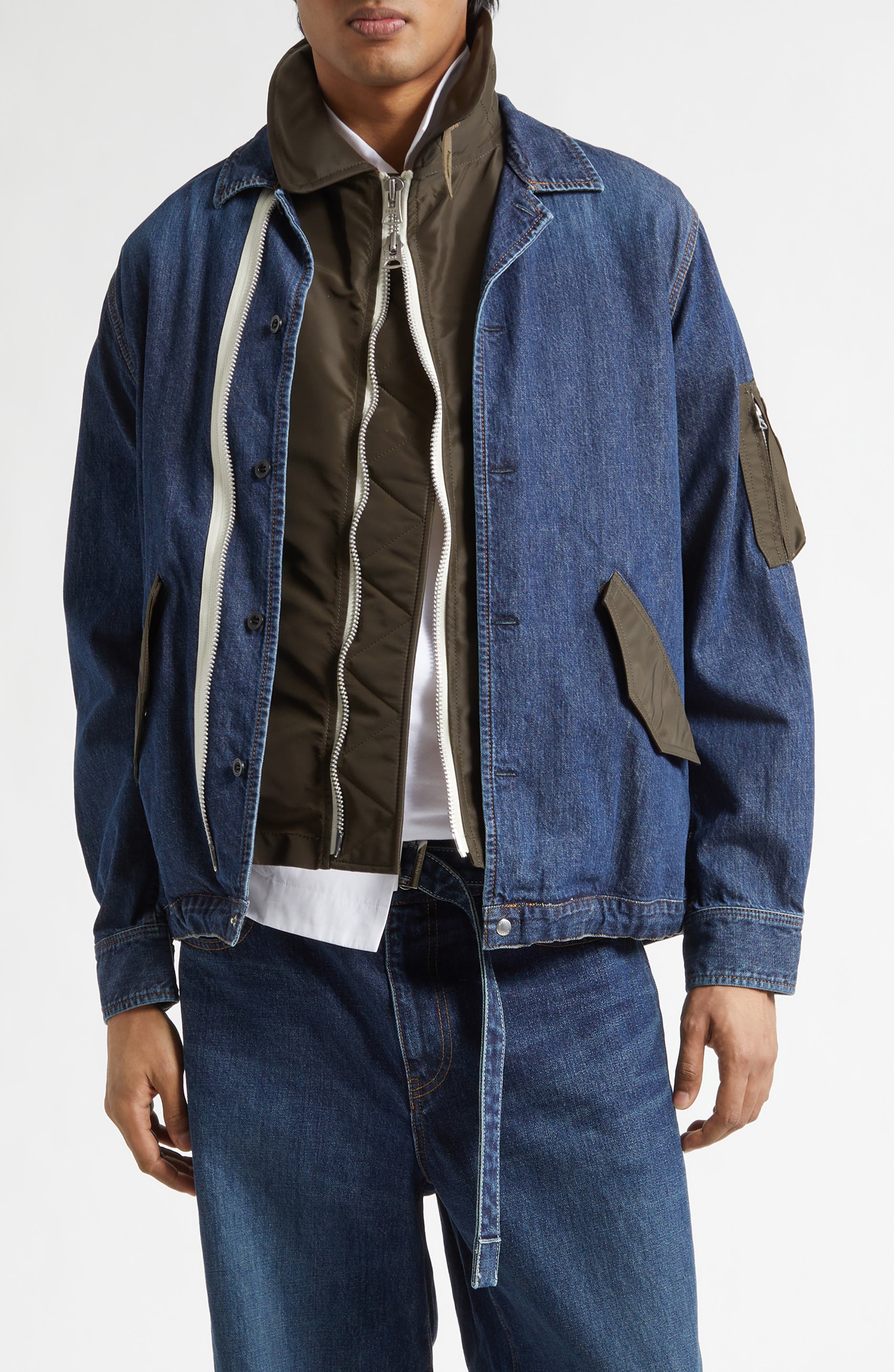 Mixed Media Blouson Jacket