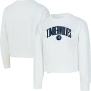 CONCEPTS SPORT Women's Concepts Sport White Minnesota Timberwolves Laney Chenille Cropped Long Sleeve T-Shirt