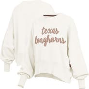 PRESSBOX Women's Pressbox Cream Texas Longhorns Chelsea Oversized Pullover Sweatshirt