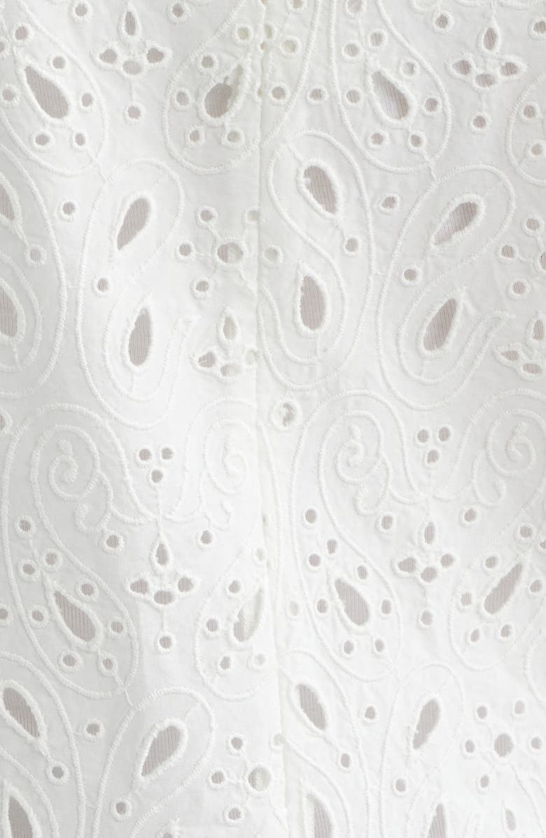 FRAME The Paisley Cotton Eyelet Blazer, Alternate, color, White