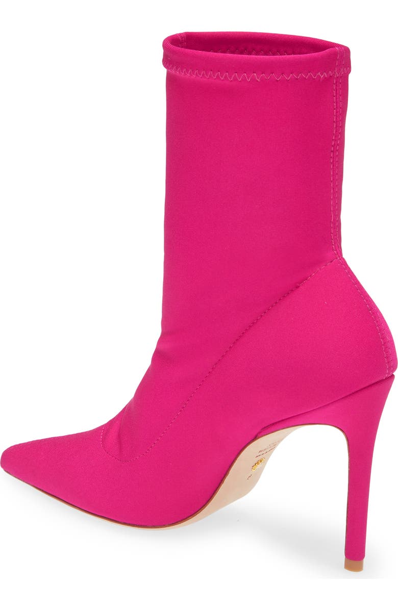 Stuart Weitzman 100 Pointed Toe Stretch Bootie, Alternate, color, Magenta
