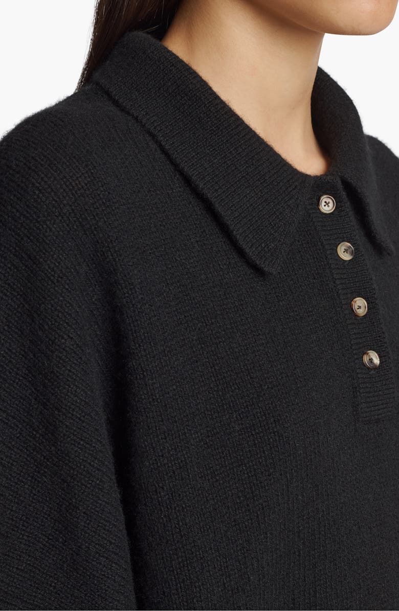 Khaite Rene Long Sleeve Cashmere Polo Sweater, Alternate, color,