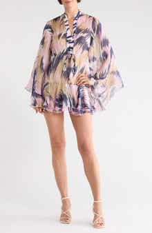 Francesca Long Sleeve Linen & Silk Dress